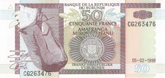 Burundi p36b 50 Francs 1999